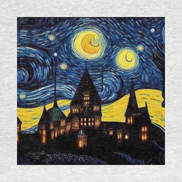 Starry Night Wizarding School Van Gogh by Grassroots Green